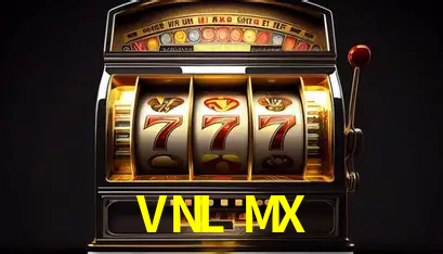 Una escena digital vívida inspirada en casino con VNL MX mostrado prominentemente, luces brillantes, fichas, cartas y acentos dorados.